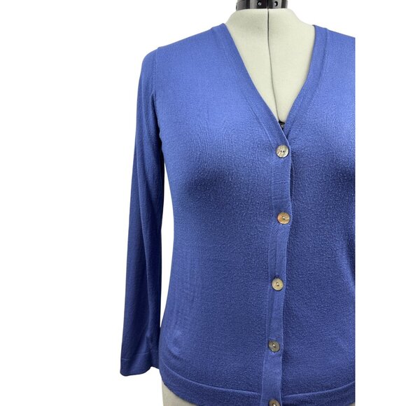 Women’s Chicos Size 2XL Periwinkle Cardigan with Shell Buttons - Picture 2 of 5